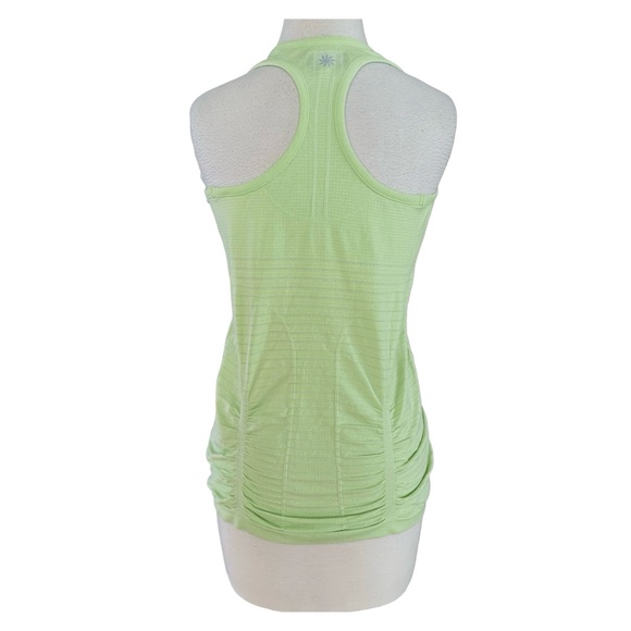 ATHLETA Women’s Neon Green Sleeveless Athletic Shirt Sz Scoop Neck - Picture 2 of 5